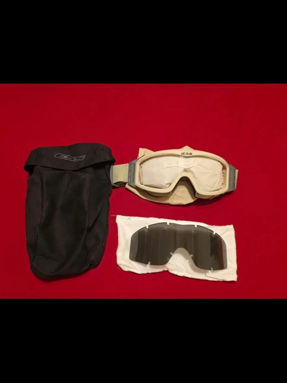 Desert Tan Protective Goggles with Smoke Replacement Lens